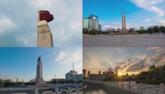 南昌起义纪念碑延时高清在线视频素材下载