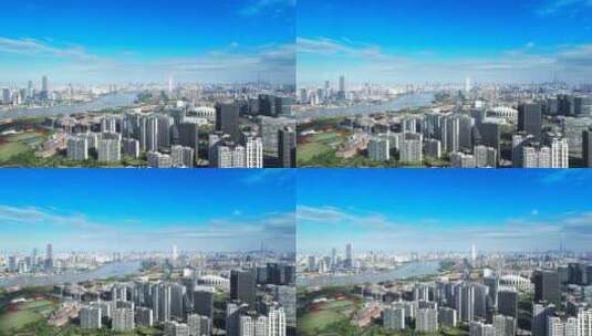 上海西岸商业区与前滩国际商务区高清在线视频素材下载