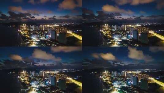汕尾城市夜景延时高清在线视频素材下载