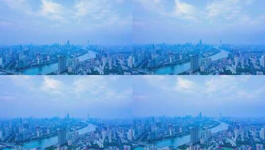 广州珠江新城CBD摩天大楼建筑群航拍高清在线视频素材下载