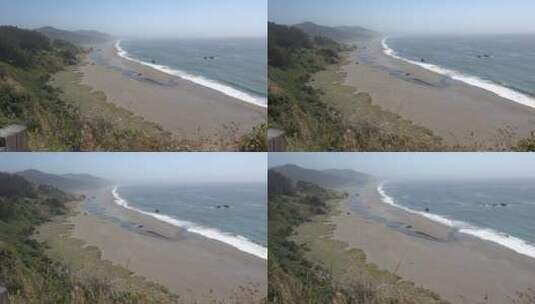 海浪拍打着沙滩高清在线视频素材下载