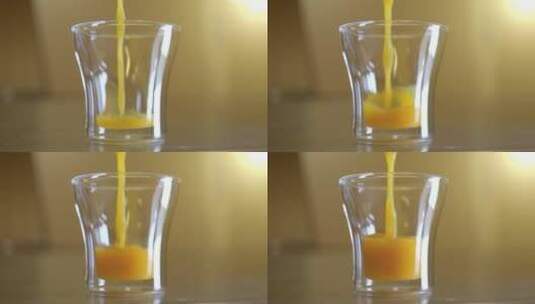 橙汁果汁蔬菜汁柠檬水液体水果饮品饮料特写高清在线视频素材下载