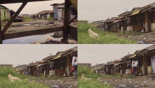 贫民窟贫困户高清在线视频素材下载