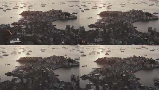 中国浙江台州小箬村渔船与港口高清在线视频素材下载
