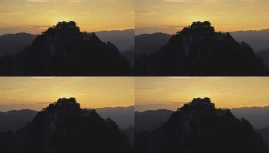 夕阳中的高山殿宇 腾冲云峰山高清在线视频素材下载