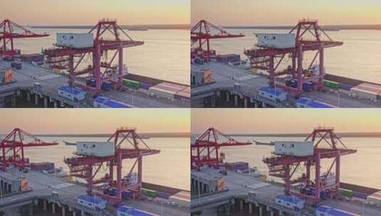湖南洞庭湖长江码头港口航运高清在线视频素材下载
