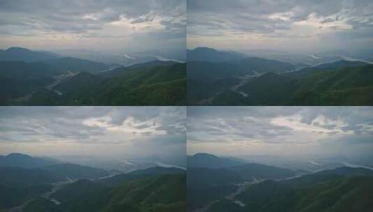 杭州富阳安顶山群山航拍延时高清在线视频素材下载
