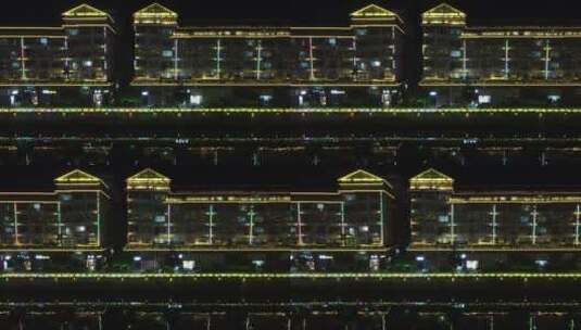 湖南通道城市夜景灯光航拍高清在线视频素材下载