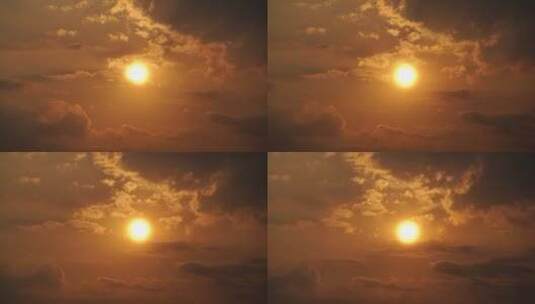 日落实拍夕阳延时天空晚霞太阳穿过云朵阳光高清在线视频素材下载