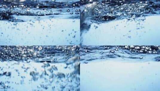实验室蓝色水流气泡波浪透明液体高清在线视频素材下载