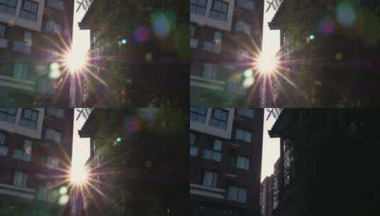 阳光透过大楼空境时间变换高清在线视频素材下载