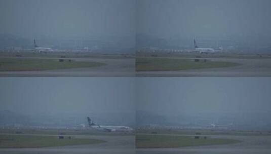 飞机飞回机场滑行高清在线视频素材下载