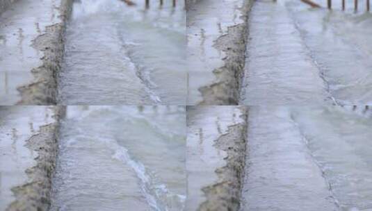 海水冲刷台阶高清在线视频素材下载