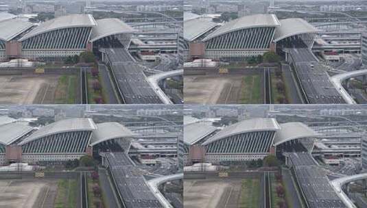 上海浦东国际机场周边马路延时摄影高清在线视频素材下载