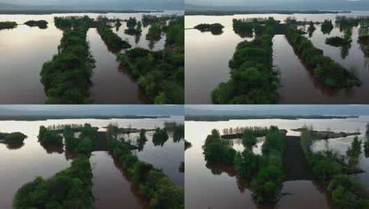 航拍四川大凉山西昌邛海国家湿地公园风光高清在线视频素材下载