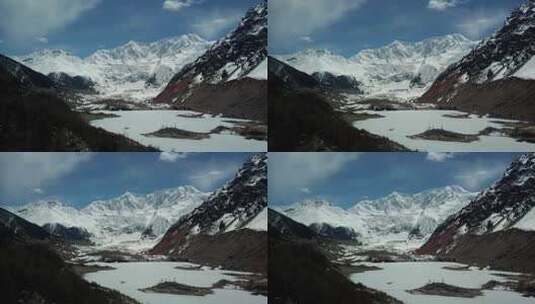 航拍西藏林芝波密米堆冰川自然风光高清在线视频素材下载