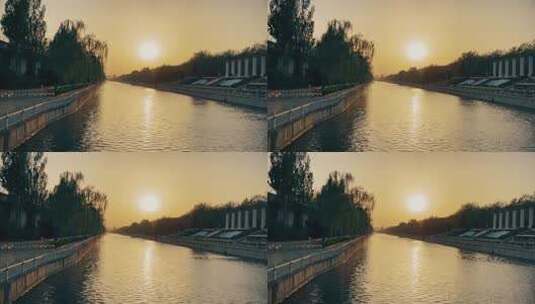 【实拍】黄昏的护城河高清在线视频素材下载