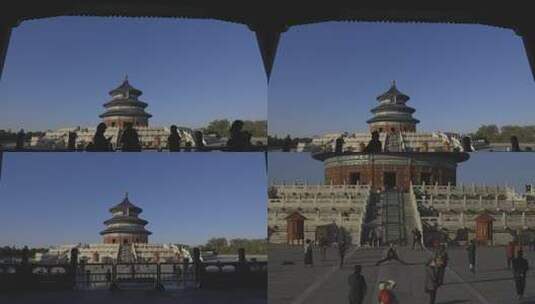 北京天坛正面蓝天封闭式构图取景运镜高清在线视频素材下载