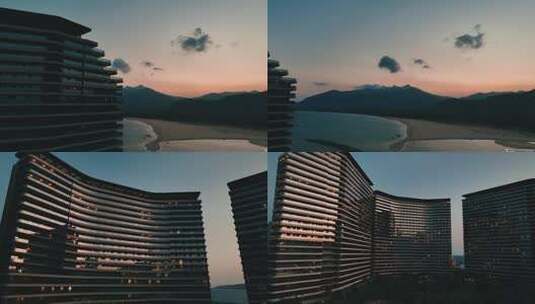 4k海南万宁日月湾酒店航拍高清在线视频素材下载