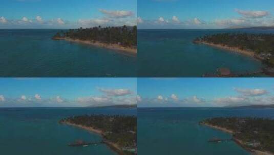位于加勒比海多巴哥岛的惊人鸽子点的无人机镜头高清在线视频素材下载
