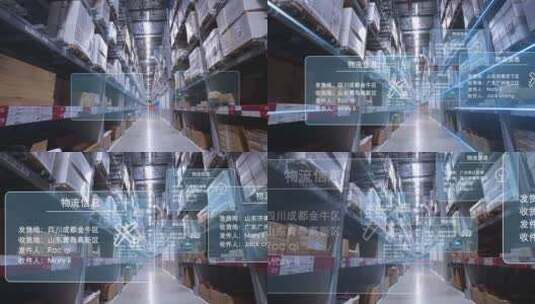 仓库科技感 智慧仓储 物流中心 快递货物高清在线视频素材下载