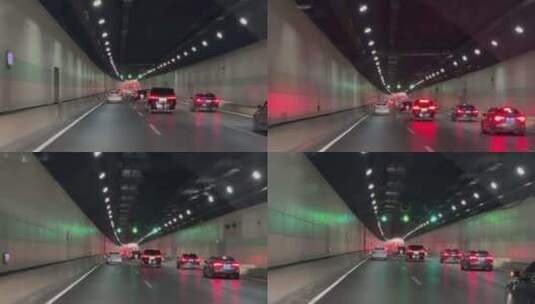 郑州隧道缓行跑开车窗视角2高清在线视频素材下载