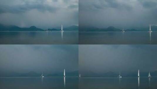 乌云密布的澄江中景移动4k延时高清在线视频素材下载