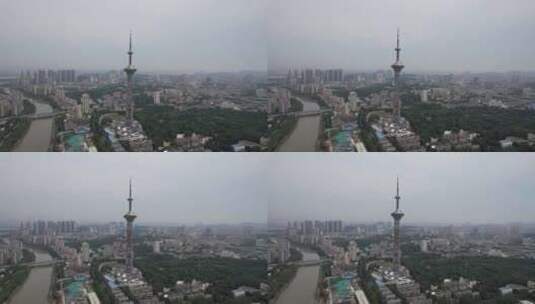 江苏南京城市风光高楼建筑航拍高清在线视频素材下载