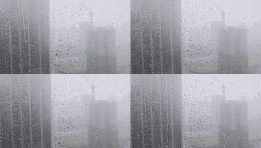 城市窗外的大雨高清在线视频素材下载