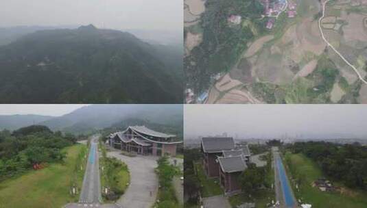 湖南怀化靖州飞山景区航拍高清在线视频素材下载