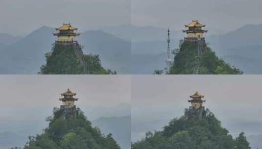 湖南怀化飞山景区航拍高清在线视频素材下载