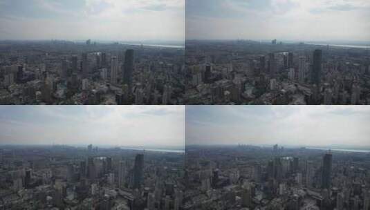 江苏南京城市风光航拍建筑高楼高清在线视频素材下载