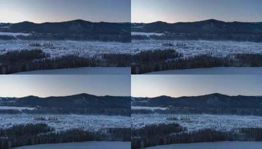 新疆北疆阿勒泰禾木冬季雪景童话世界延时高清在线视频素材下载