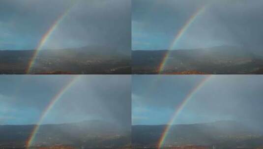 山中彩虹景观高清在线视频素材下载