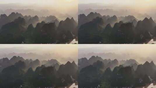 桂林山水漓江风光航拍高清在线视频素材下载