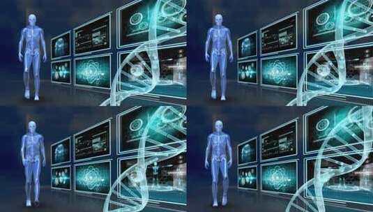 DNA分子，双螺旋链高清在线视频素材下载