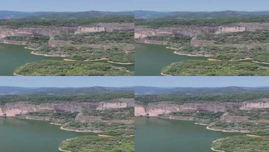 竖屏航拍福建泰宁大金湖丹霞地貌大赤壁景区高清在线视频素材下载