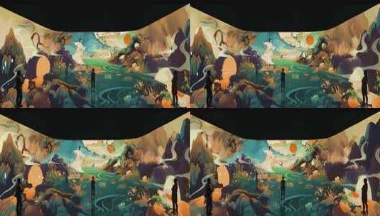 山海经-西王母沉浸式空间效果高清在线视频素材下载