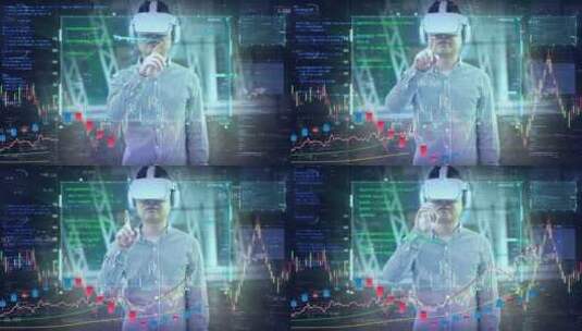 VR虚拟现实可穿戴金融证券股票触摸屏ae模板高清AE视频素材下载