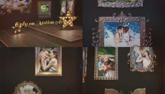 浪漫婚礼画廊照片展示AE模板高清AE视频素材下载