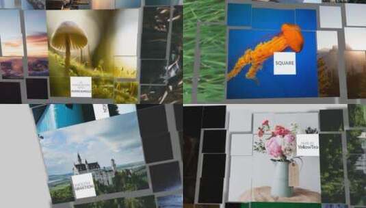 3D马赛克广场幻灯片企业宣传相册写真AE模板高清AE视频素材下载
