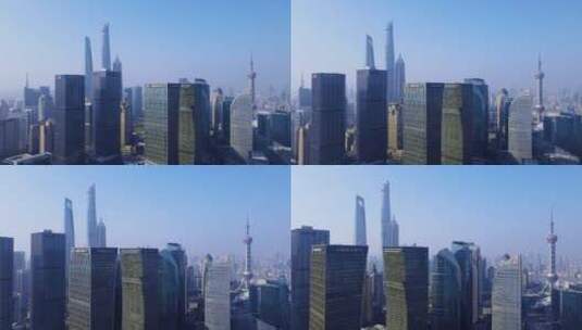 上海陆家嘴金融城航拍市风光高清在线视频素材下载