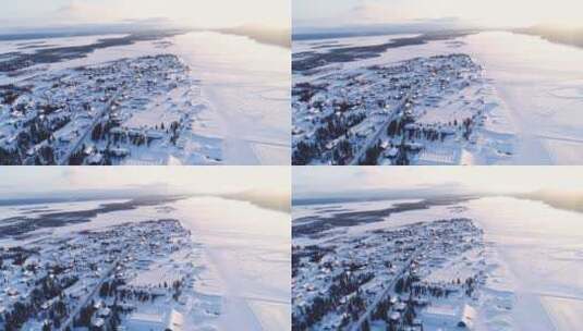 鸟瞰瑞典基律纳小镇高清在线视频素材下载