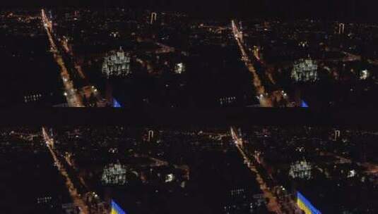 航拍城市夜晚景观高清在线视频素材下载