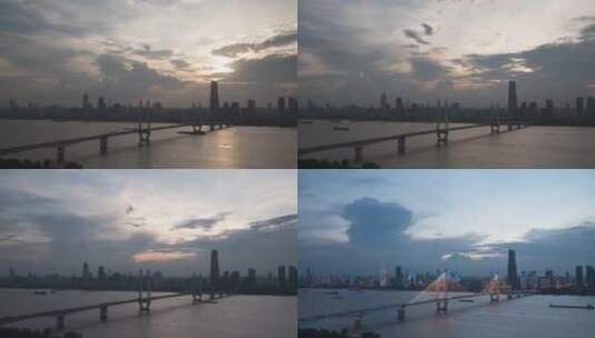 4k超清 武汉长江二桥延时摄影高清在线视频素材下载