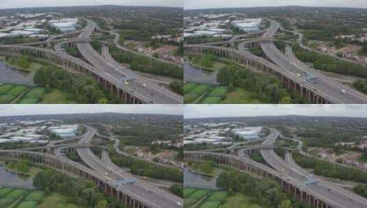 航拍城市高速公路交通路况高清在线视频素材下载