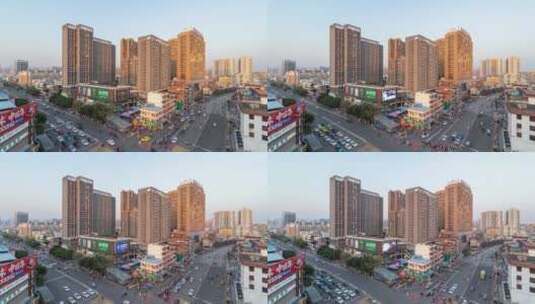 广西贵港唐人街商圈日落延时高清在线视频素材下载