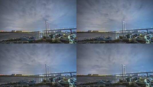 晋江大桥夜景延时01高清在线视频素材下载