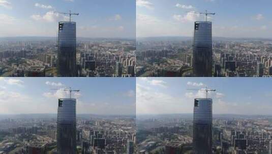 贵州第一高楼贵阳金融中心航拍高清在线视频素材下载
