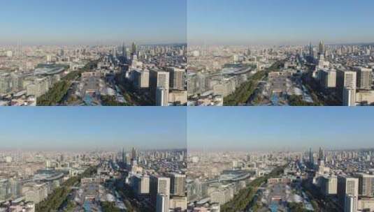 山东济南城市风光地标建筑航拍高清在线视频素材下载